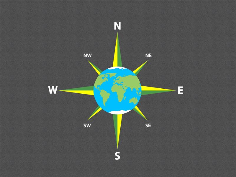 Technical render of a Compass with World in